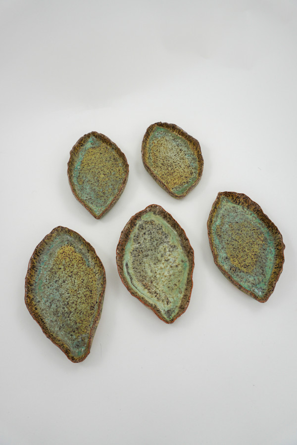 Small Leaf Plates (Qty 5) by Rumiko "Rumi"  Tsuda Estate