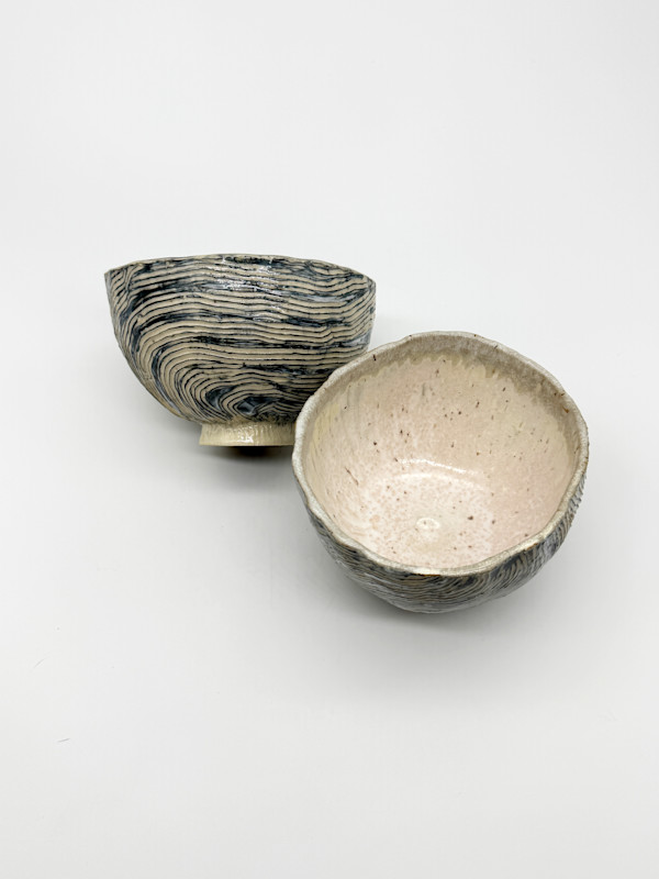 Bowl (Wave) Blue Interior & Pink Interior by Rumiko "Rumi"  Tsuda Estate