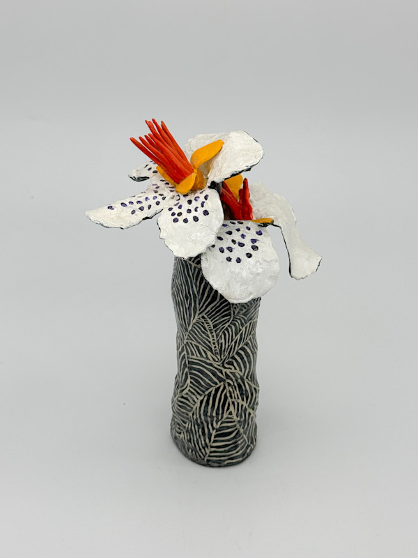 Sculpture White Flowers and Vase by Rumiko "Rumi"  Tsuda Estate