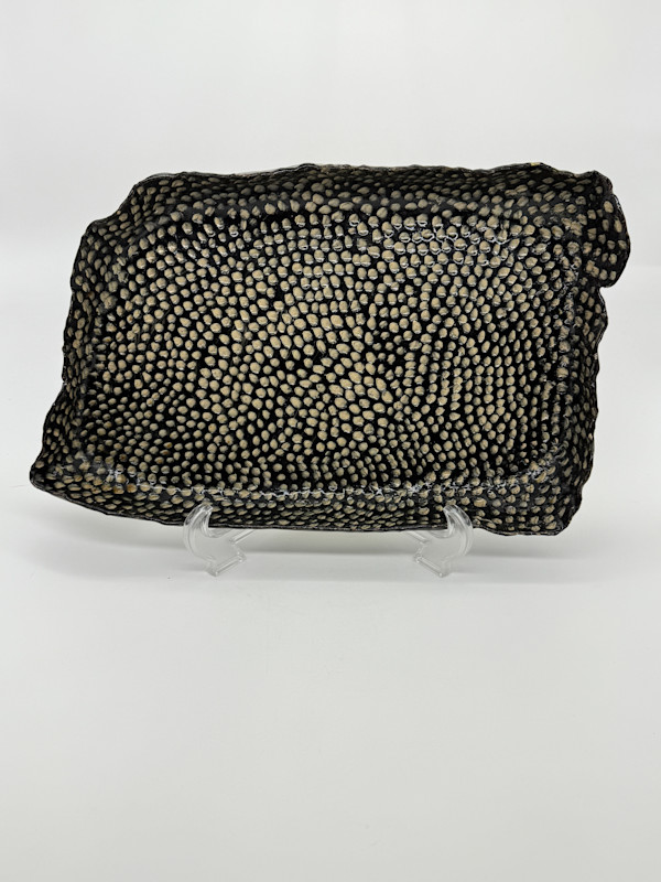 Black Plate - Tray with Chiseled Pattern by Rumiko "Rumi"  Tsuda Estate