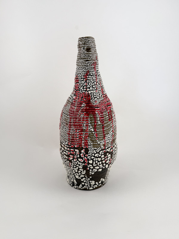 Vase | Red Underglaze Drips by Rumiko "Rumi"  Tsuda Estate