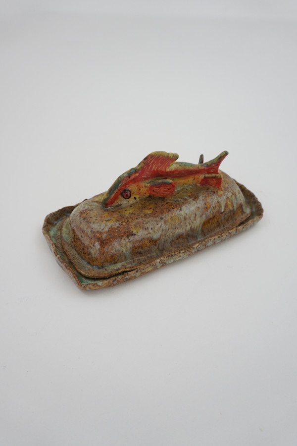 Red Fish Butter Dish by Rumiko "Rumi"  Tsuda Estate