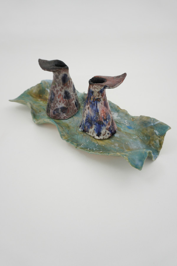 Candle Holders + Plate Set by Rumiko "Rumi"  Tsuda Estate