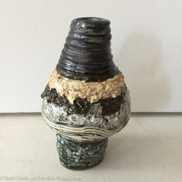 Wild Wave, Vase with Shigaraki Clay & White Porcelain by Rumi Tsuda