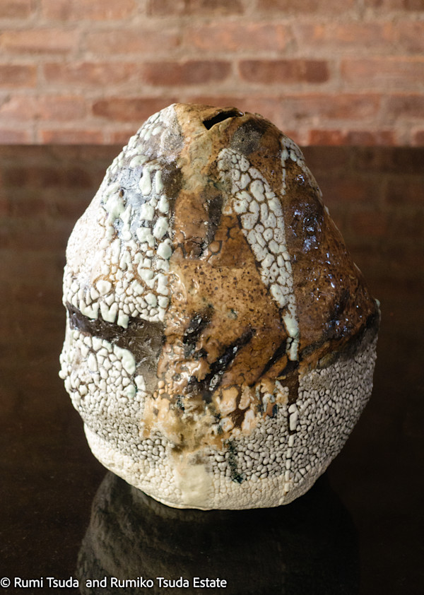 Volcano, Mixed Clay, Vase, #17-31 by Rumi Tsuda