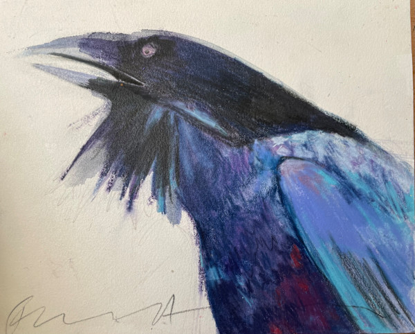 Blue  crow by Jeanne Goodman
