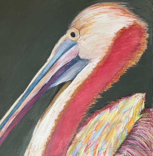 Pelican portrait in Green by Jeanne Goodman, Image 1.