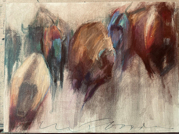 Colorful bison running forward by Jeanne Goodman, Image 1.