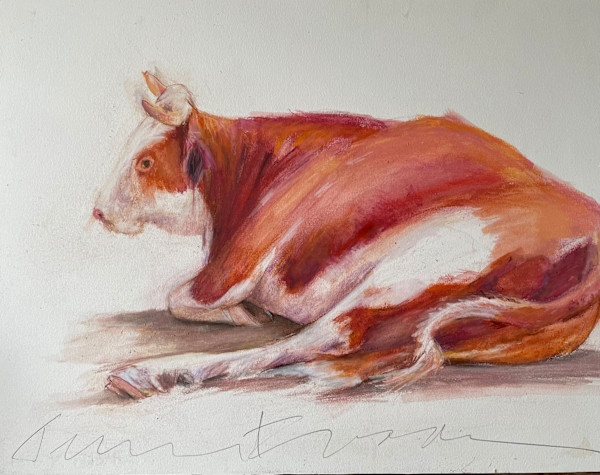 Brown Cow Resting by Jeanne Goodman
