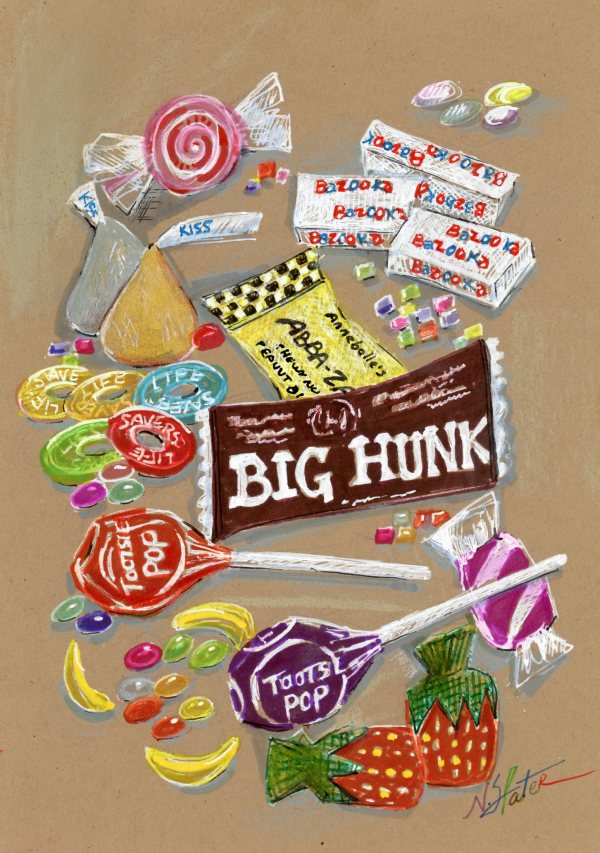 Big Hunk with Abba-Zabba Candy by Nicole Slater