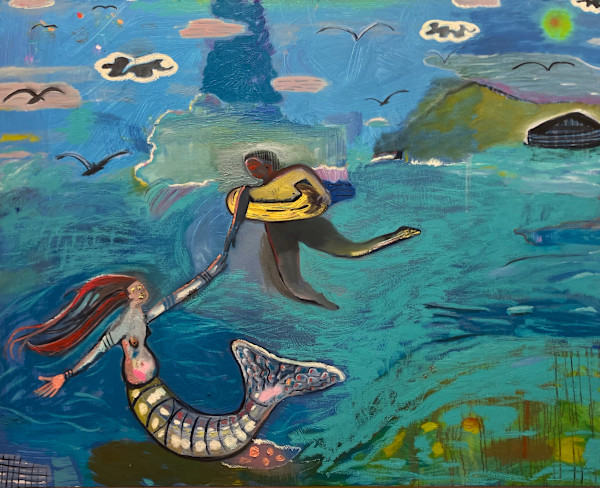 The Dumbest Splash (After Hockney) by John Paul Kesling