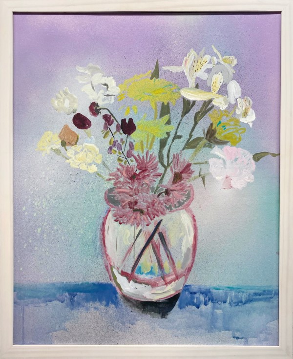 Flowers In Glass Vase by John Paul Kesling