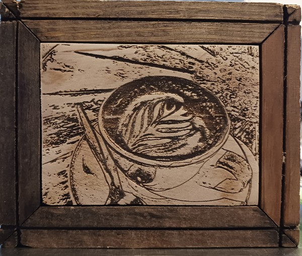 Cappuccino wood block framed by dennis gordon