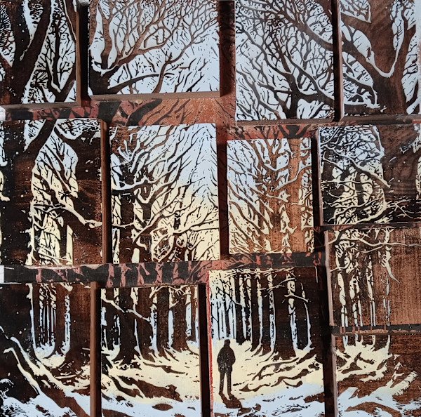 Winter Solace Wood Block Assemblage by dennis gordon