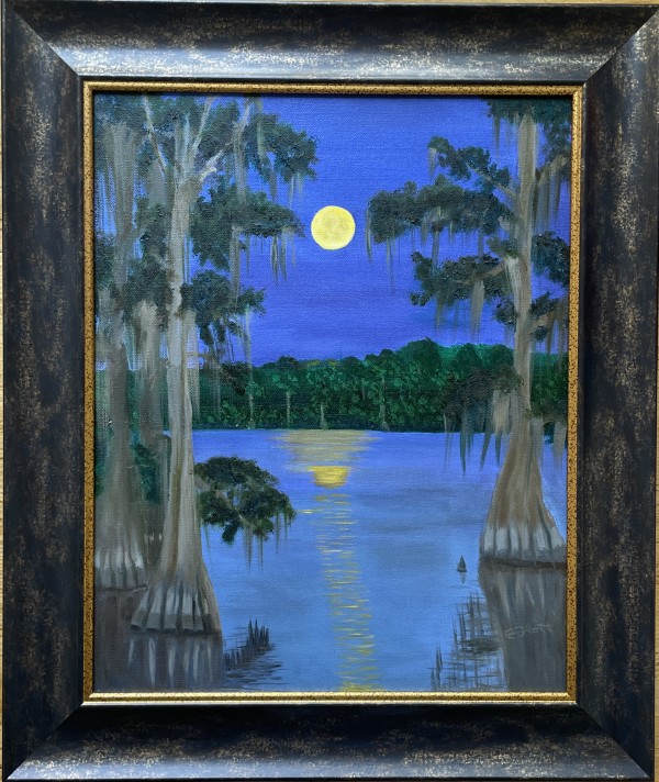 Moon Rise in the Bayou by Elizabeth Flatt