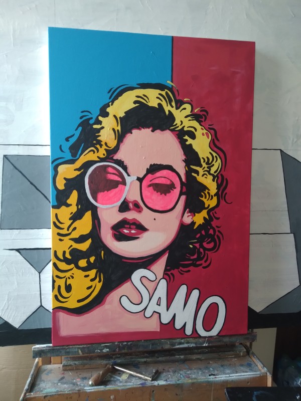 Samo white women pop art by Cesar Alexis Gonzalez