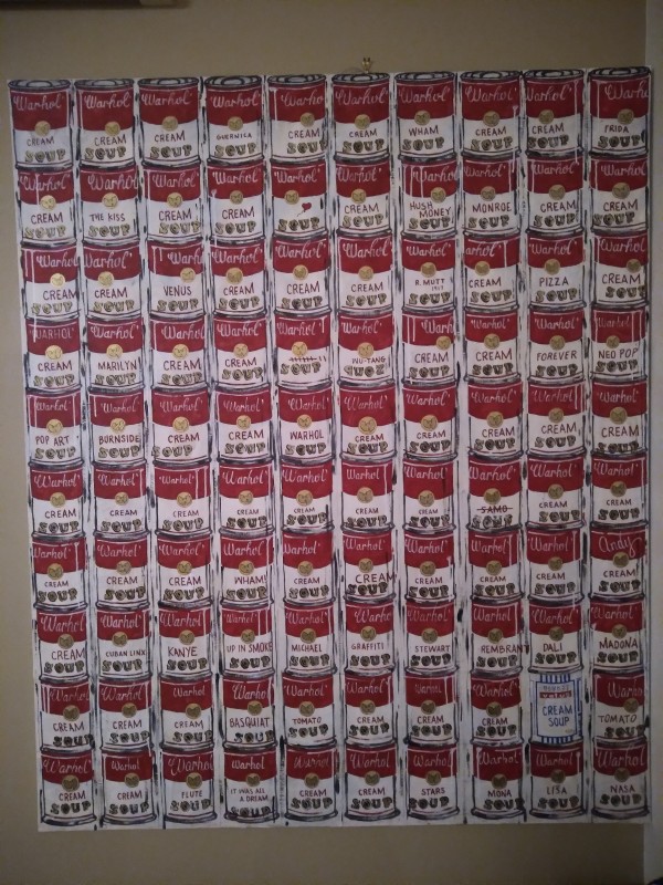100 Warhol Cream Soup Cans by Cesar Alexis Gonzalez