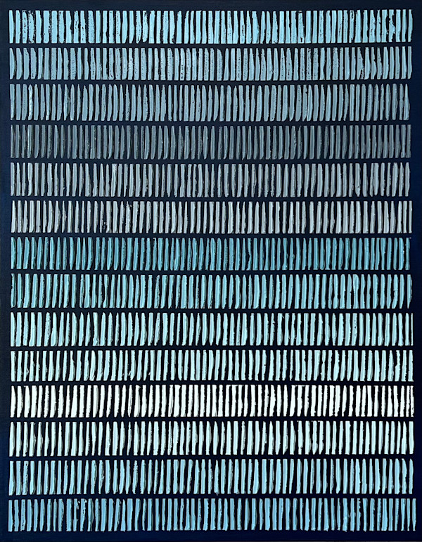 Blue/Gray Mini Stripes by Janet Hamilton, Image 1.