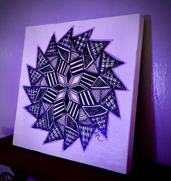“Pinwheel Mandala/Black and White by Donna Norton