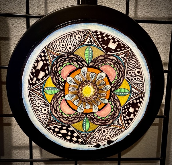 Flower Doodle Delight Mandala by Donna Norton