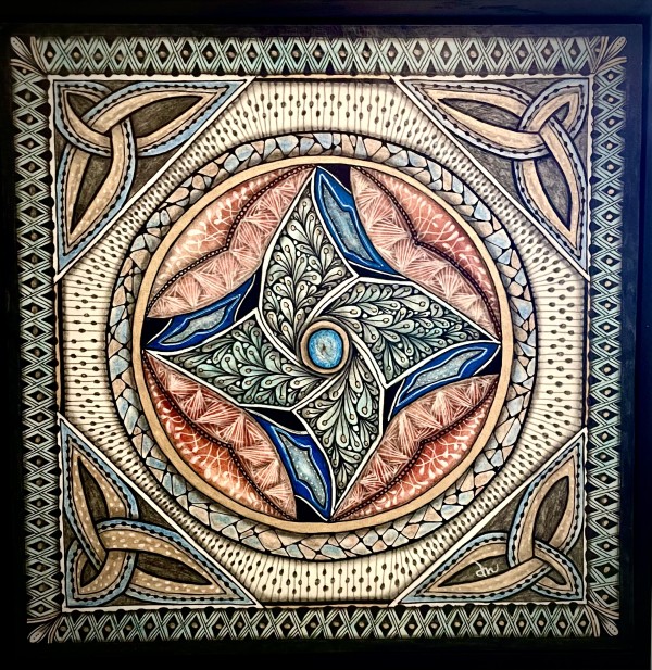 Mandala with Triquetra Knots by Donna Norton