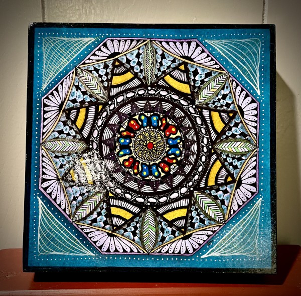 Octagon Mandala with Butterflies by Donna Norton