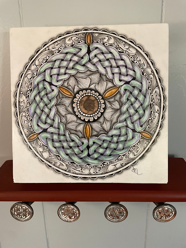 Button in Celtic Knots by Donna Norton