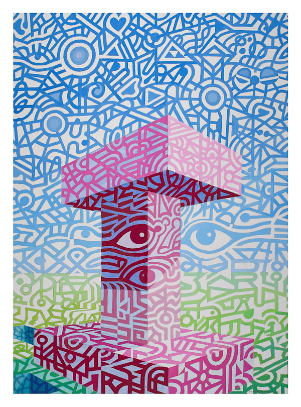 Untitled, Acrylic, 2012 (Eye Column) by Peter Jooren