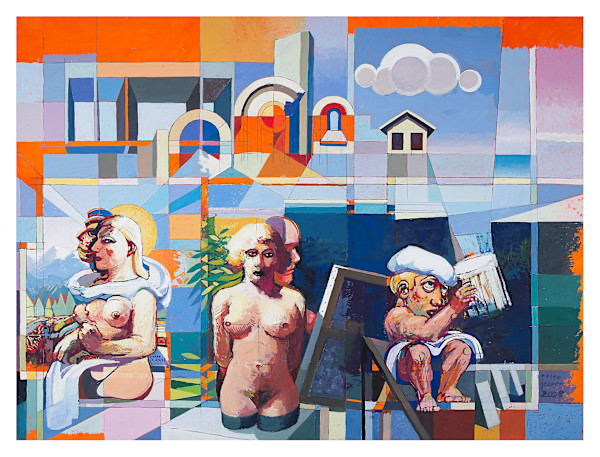 Untitled, Acrylic, 2008 (Three Figures) by Peter Jooren