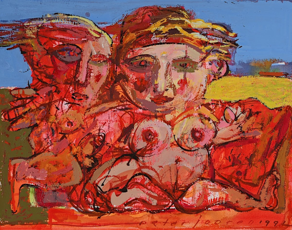Picnic, Gouache, 1991 by Peter Jooren