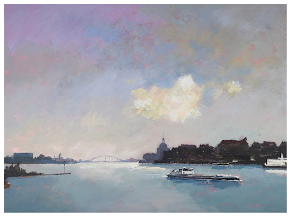 Untitled, Acrylic, Circa 1998 (Dordrecht Papendrecht Bridge) by Peter Jooren