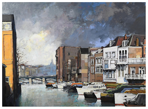 Untitled, Acrylic, Circa 2000 (Dordrecht, Wijnhaven) by Peter Jooren