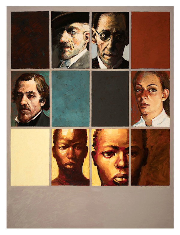 Untitled, Oil on Canvas, 2000 (Portrait Collection, 6 Grey) by Peter Jooren