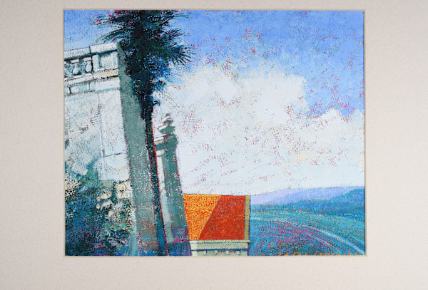 Untitled, Acrylic, 1992 (Abstract House with Palm) by Peter Jooren, Image 1.