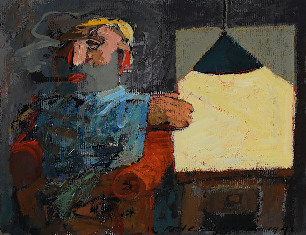 Acrylic, 1991 (Man in Chair with Pipe) by Peter Jooren