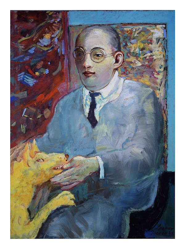 Man Met Hond, Oil on Canvas, 1992 by Peter Jooren