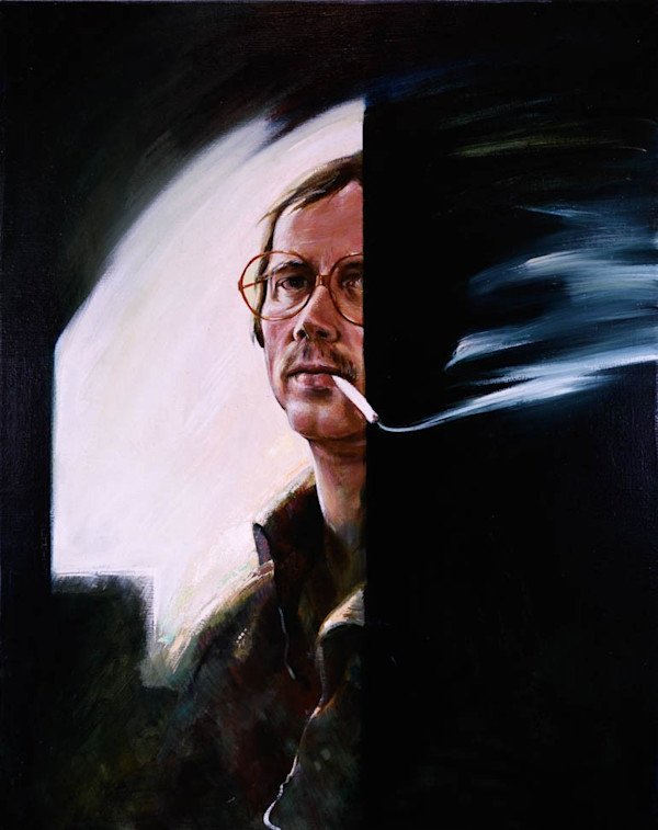 Oil on Canvas, 1985 (Self Portrait, Smoking) by Peter Jooren