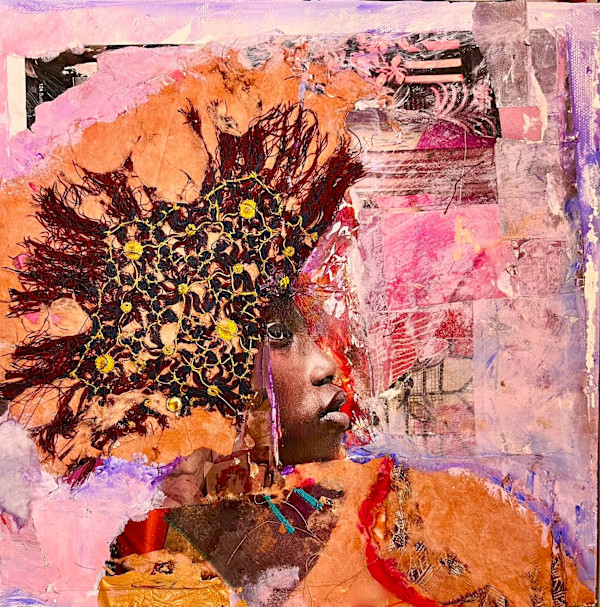 “FINDING HER NORTH STAR: Morning Locks” 2025 by ROSALIND NZINGA VAUGHN-NICHOL, Image 1.