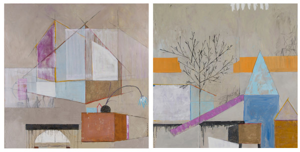 Inside/Outside (diptych) by Lisa Purdy