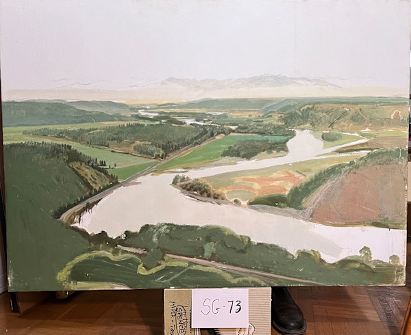 View of Kootenay River near Bonner's Ferry, Idaho (Unfinished) by Spence Guerin