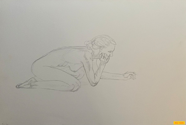 Untitled (female nude figure drawing) by Spence Guerin