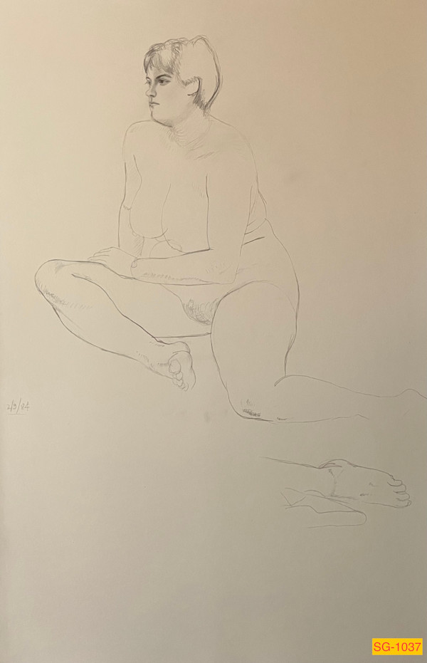 Untitled (female nude figure drawing) by Spence Guerin