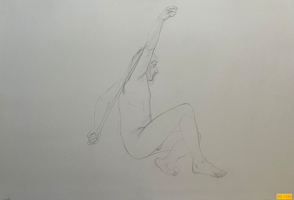 Untitled (male nude figure drawing) by Spence Guerin