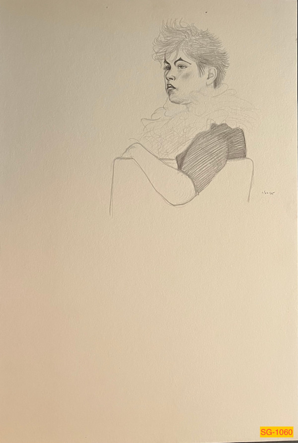 Untitled (Shell, female figure drawing) by Spence Guerin