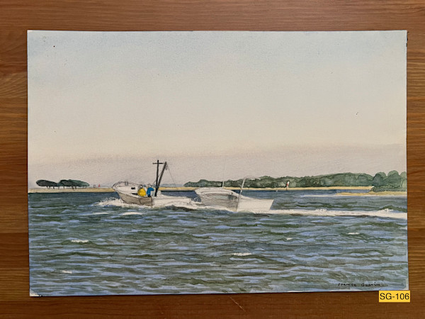 Working Boat Under Tow Near Beaufort, North Carolina by Spence Guerin