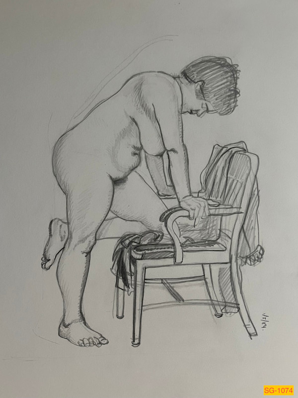 Untitled (female nude figure drawing) by Spence Guerin