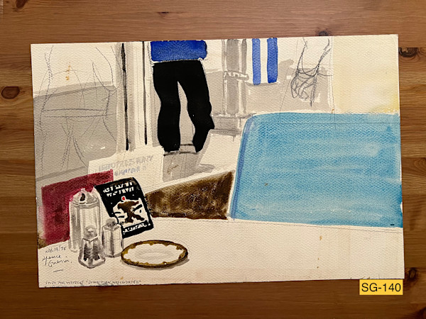 Study for Woodcut "Downtown Woolworth's" by Spence Guerin