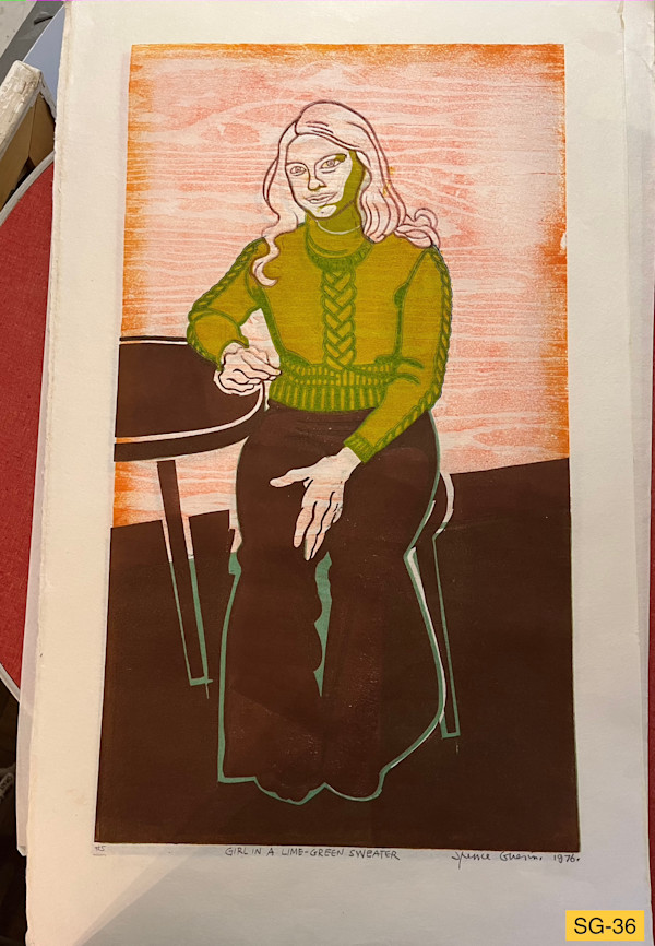 Girl in a lime green sweater by Spence Guerin