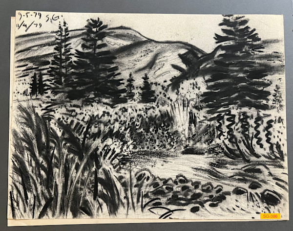 Mountain Landscape with Spruce and Stream by Spence Guerin