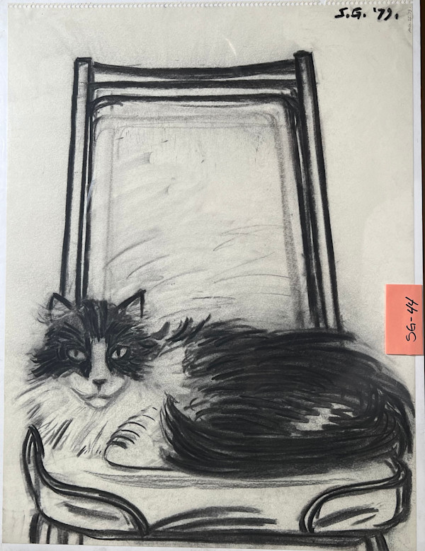 Our Cat -- Depression -- On a Chair by Spence Guerin